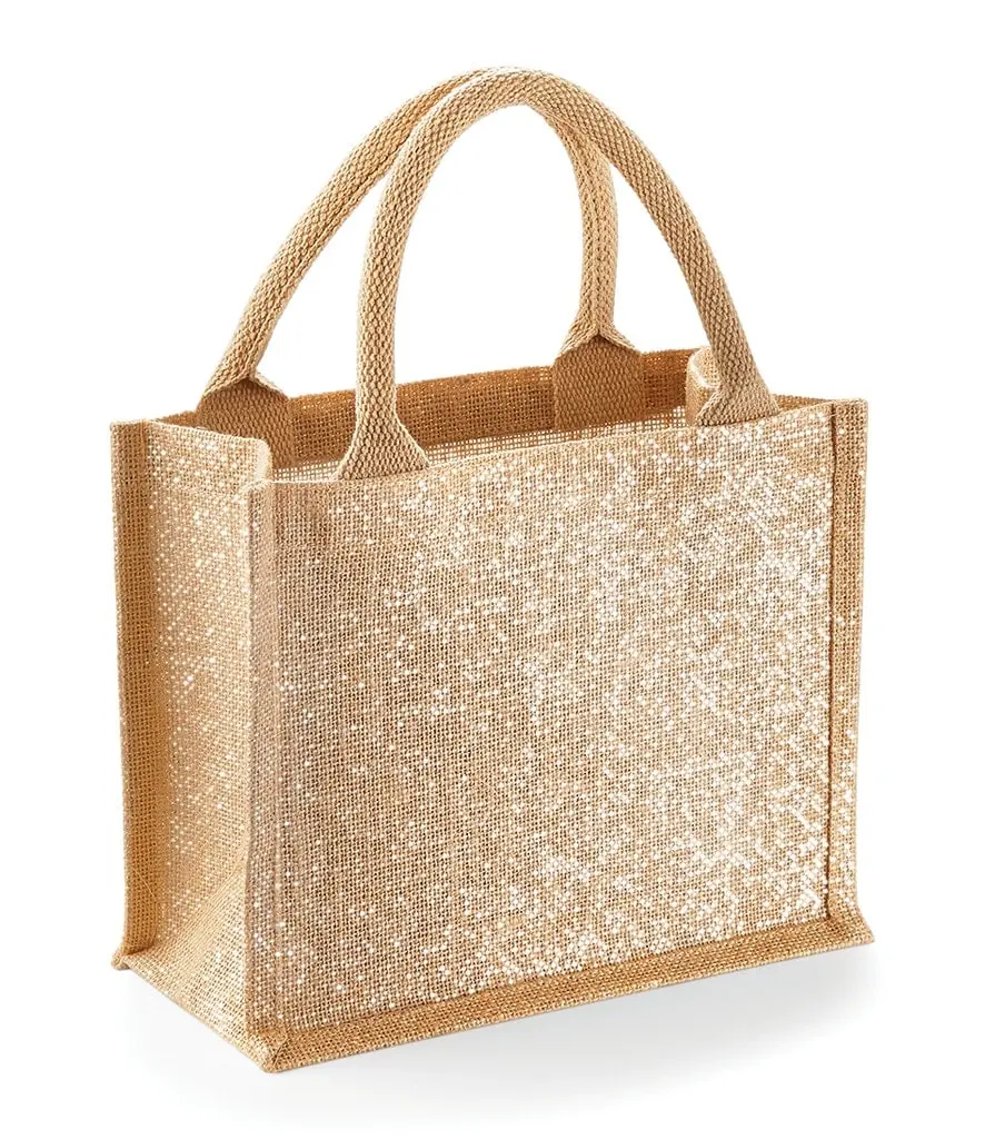 Westford Mill Shimmer Jute Mini Gift Bag W431 Gold
