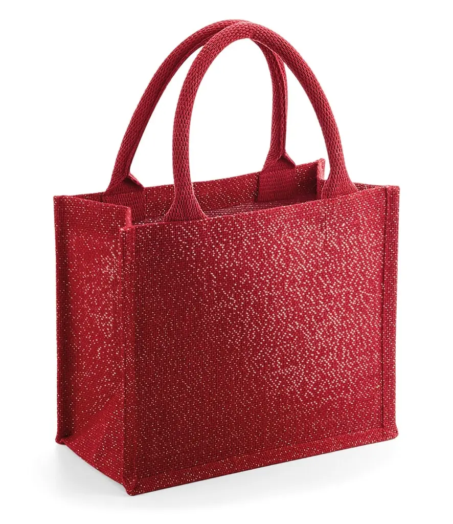 Westford Mill Shimmer Jute Mini Gift Bag W431 Red