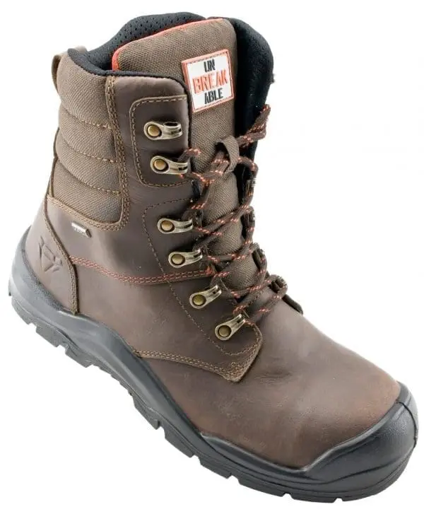 U109 Unbreakable Tornado S3 Brown Waterproof Zip Sided Safety Boot