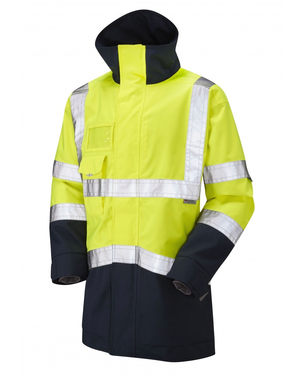 Leo Workwear Clovelly ISO 20471 Cl 3 Breathable Executive Anorak