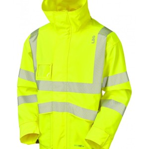 Leo Workwear Dartmoor ISO 20471 Cl 3 Ecoviz 10K Breathable Bomber Jacket