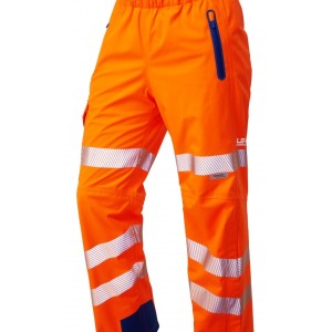 Leo Workwear Lundy ISO 20471 Cl 2 High Performance Waterproof Overtrouser