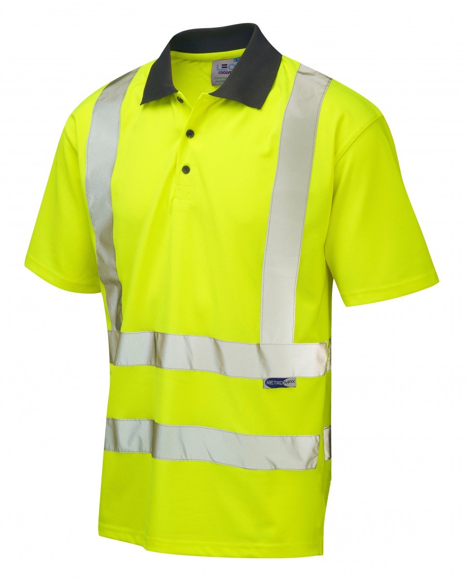 Leo Workwear Rockham ISO 20471 Cl 2 Coolviz Polo Shirt (Ecoviz)