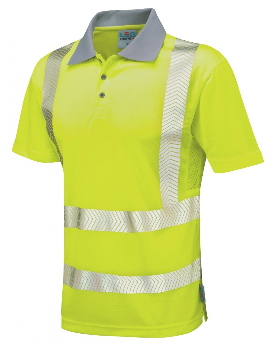 Leo Workwear Woolacombe ISO 20471 Cl 2 Coolviz Plus Polo Shirt