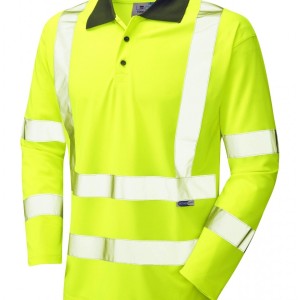 Leo Workwear Woolsery ISO 20471 Cl 3 Coolviz Sleeved Polo Shirt (Ecoviz)