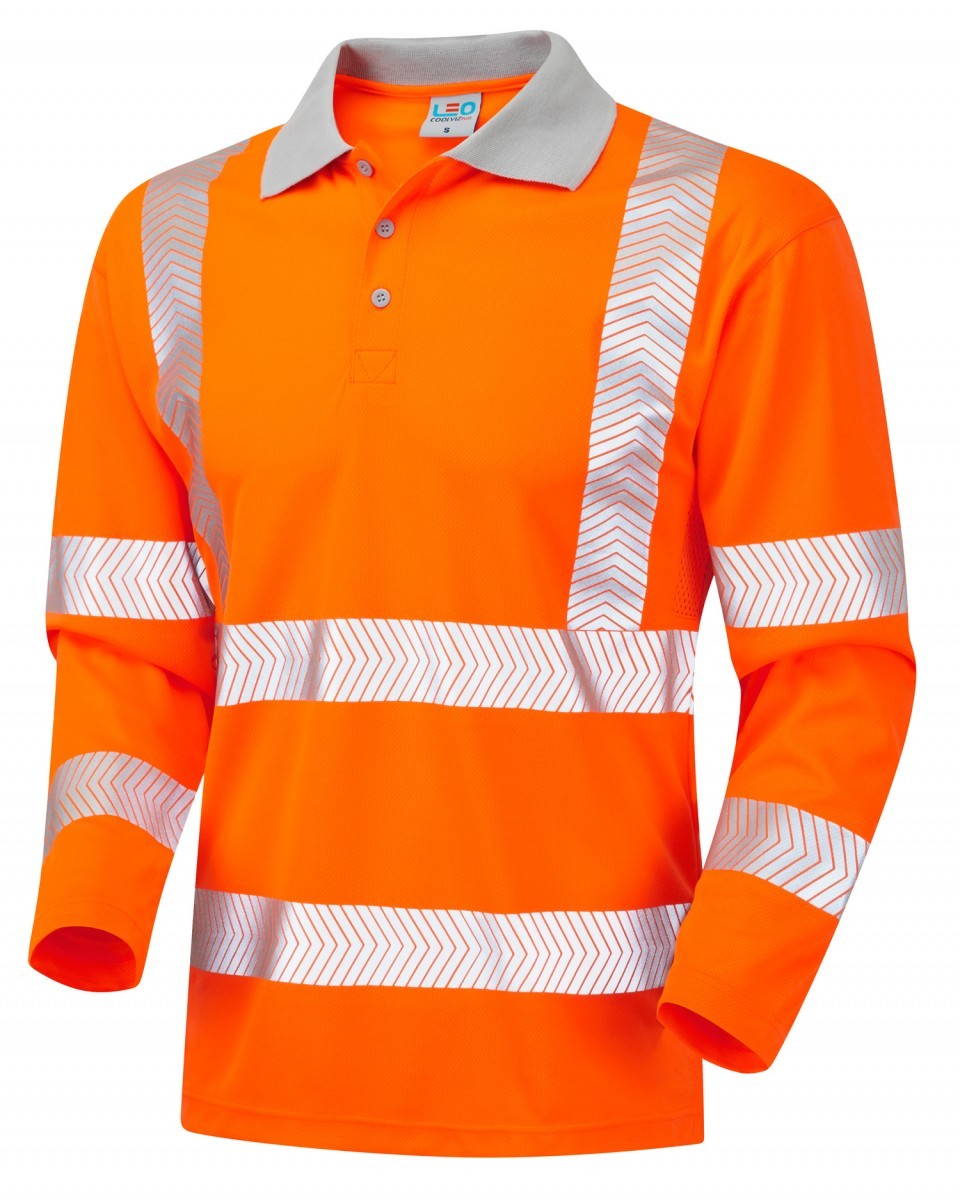 Leo Workwear Barricane ISO 20471 Cl 3 Coolviz Plus Sleeved Polo Shirt