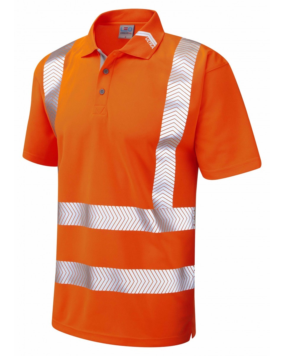 Leo Workwear Broadsands ISO 20471 Cl 2 Coolviz Ultra Polo Shirt