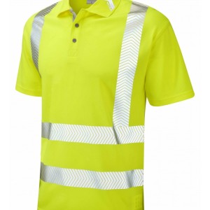 Leo Workwear Broadsands ISO 20471 Cl 2 Coolviz Ultra Polo Shirt