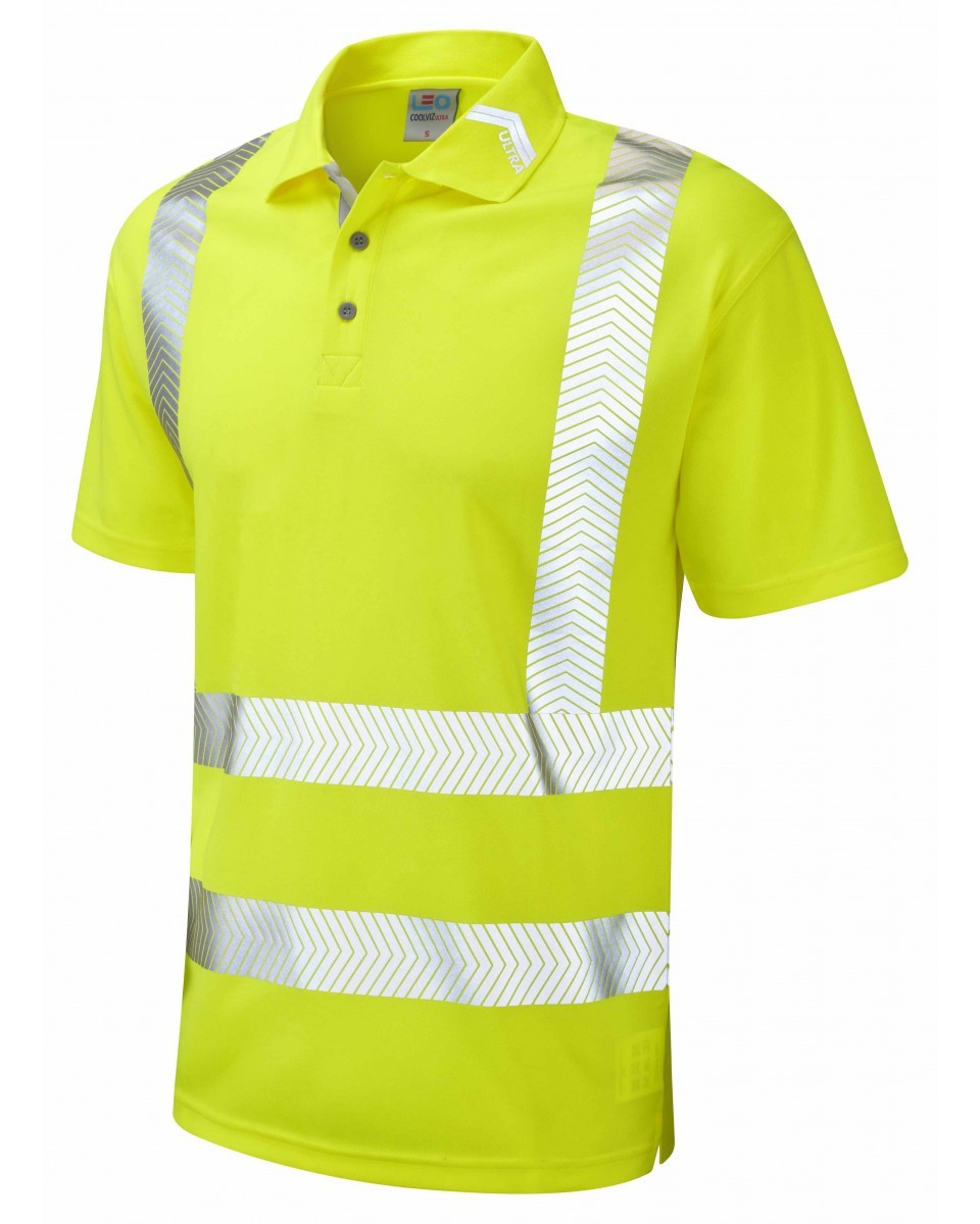 Leo Workwear Broadsands ISO 20471 Cl 2 Coolviz Ultra Polo Shirt