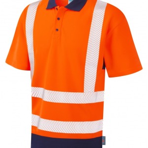 Leo Workwear Mortehoe ISO 20471 Cl 2 Dual Colour Coolviz Plus Polo Shirt