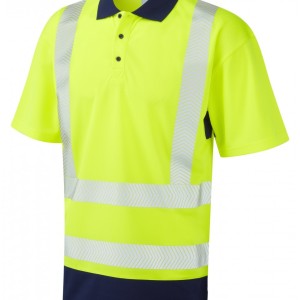 Leo Workwear Mortehoe ISO 20471 Cl 2 Dual Colour Coolviz Plus Polo Shirt