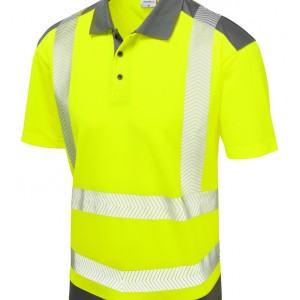 Leo Workwear Peppercombe ISO 20471 Class 2 Dual Colour Coolviz Plus Polo Shirt