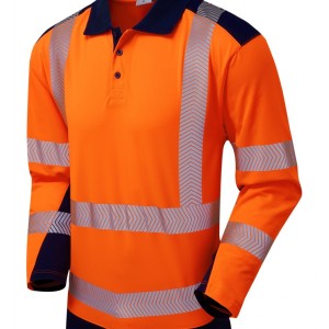 Leo Workwear Wringcliff ISO 20471 Class 2 Dual Colour Coolviz Plus Sleeved Polo Shirt