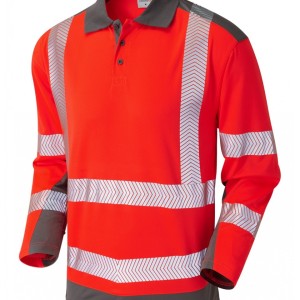 Leo Workwear Wringcliff ISO 20471 Class 2 Dual Colour Coolviz Plus Sleeved Polo Shirt