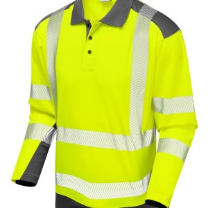 Leo Workwear Wringcliff ISO 20471 Class 2 Dual Colour Coolviz Plus Sleeved Polo Shirt