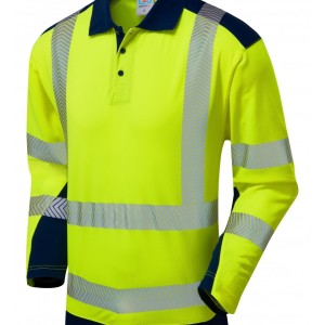 Leo Workwear Wringcliff ISO 20471 Class 2 Dual Colour Coolviz Plus Sleeved Polo Shirt