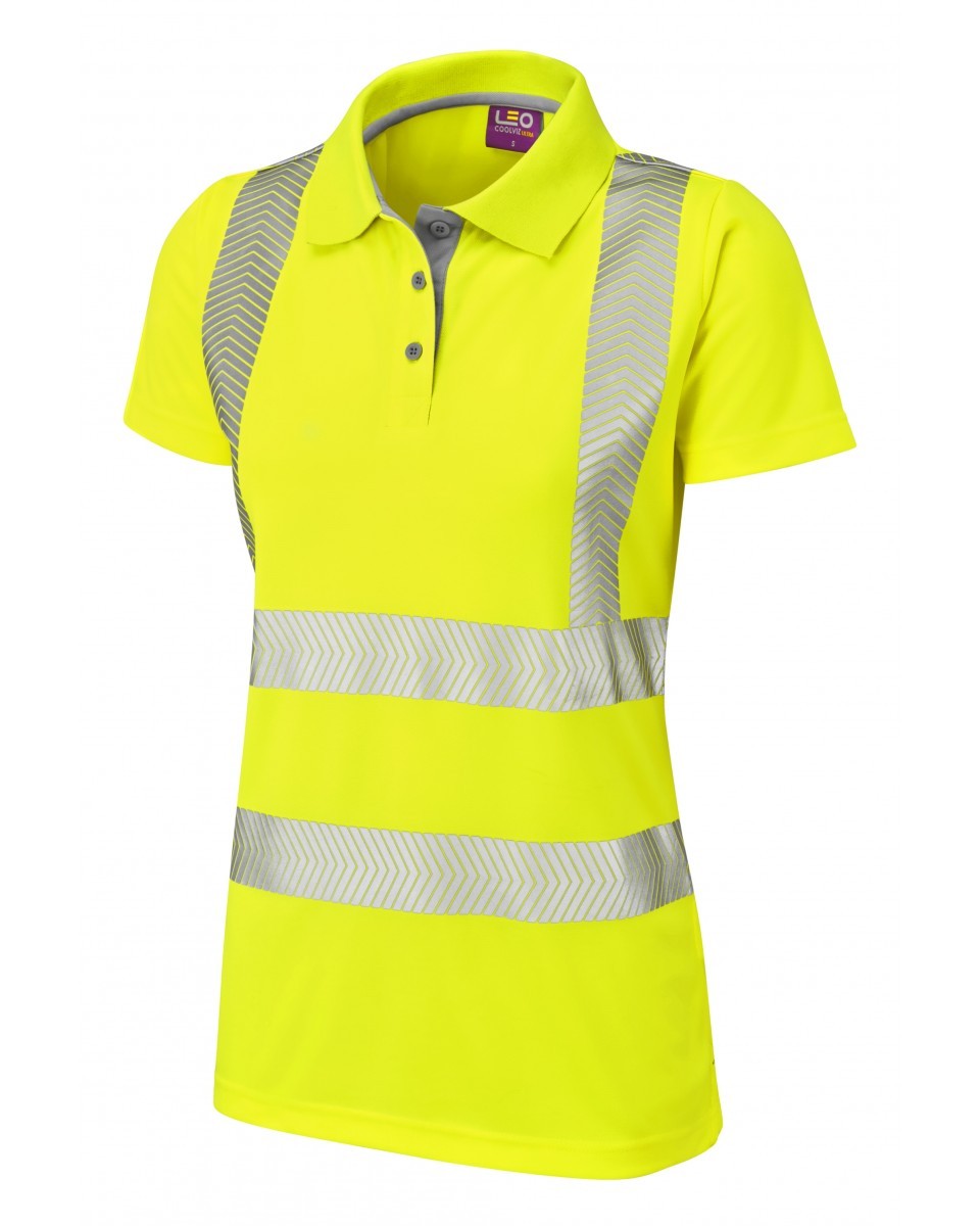 Leo Workwear Pippacott ISO 20471 Cl 2 Coolviz Plus Women's Polo Shirt