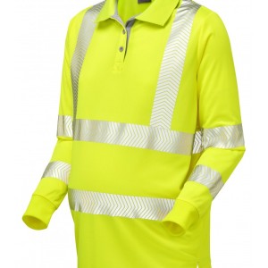 Leo Workwear Yarnacott ISO 20471 Cl 2 Coolviz Ultra Maternity Long Sleeve Polo Shirt