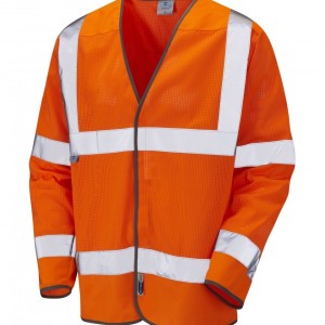 Leo Workwear Fremington ISO 20471 Cl 3 Coolviz Sleeved Waistcoat