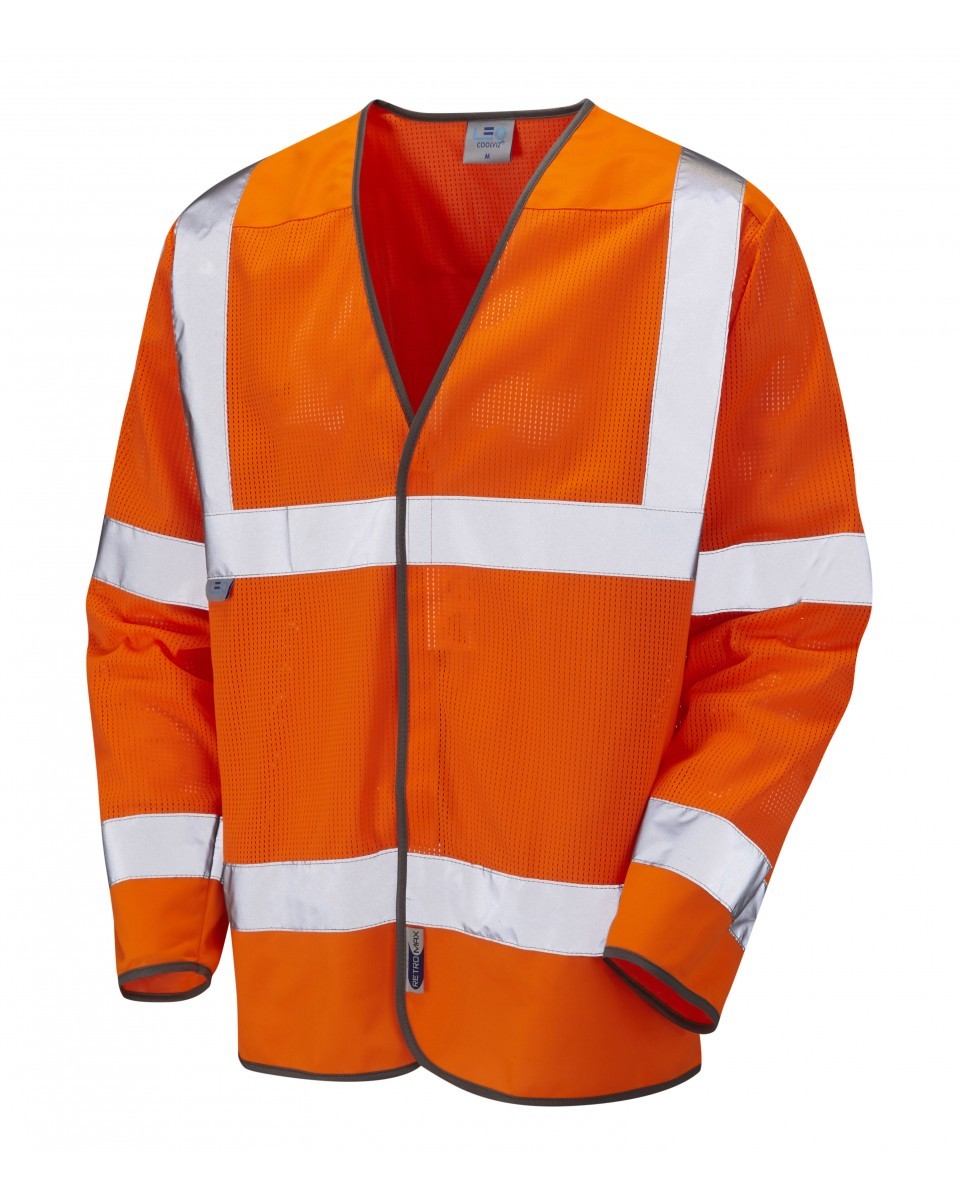 Leo Workwear Fremington ISO 20471 Cl 3 Coolviz Sleeved Waistcoat