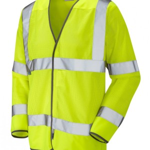 Leo Workwear Fremington ISO 20471 Cl 3 Coolviz Sleeved Waistcoat