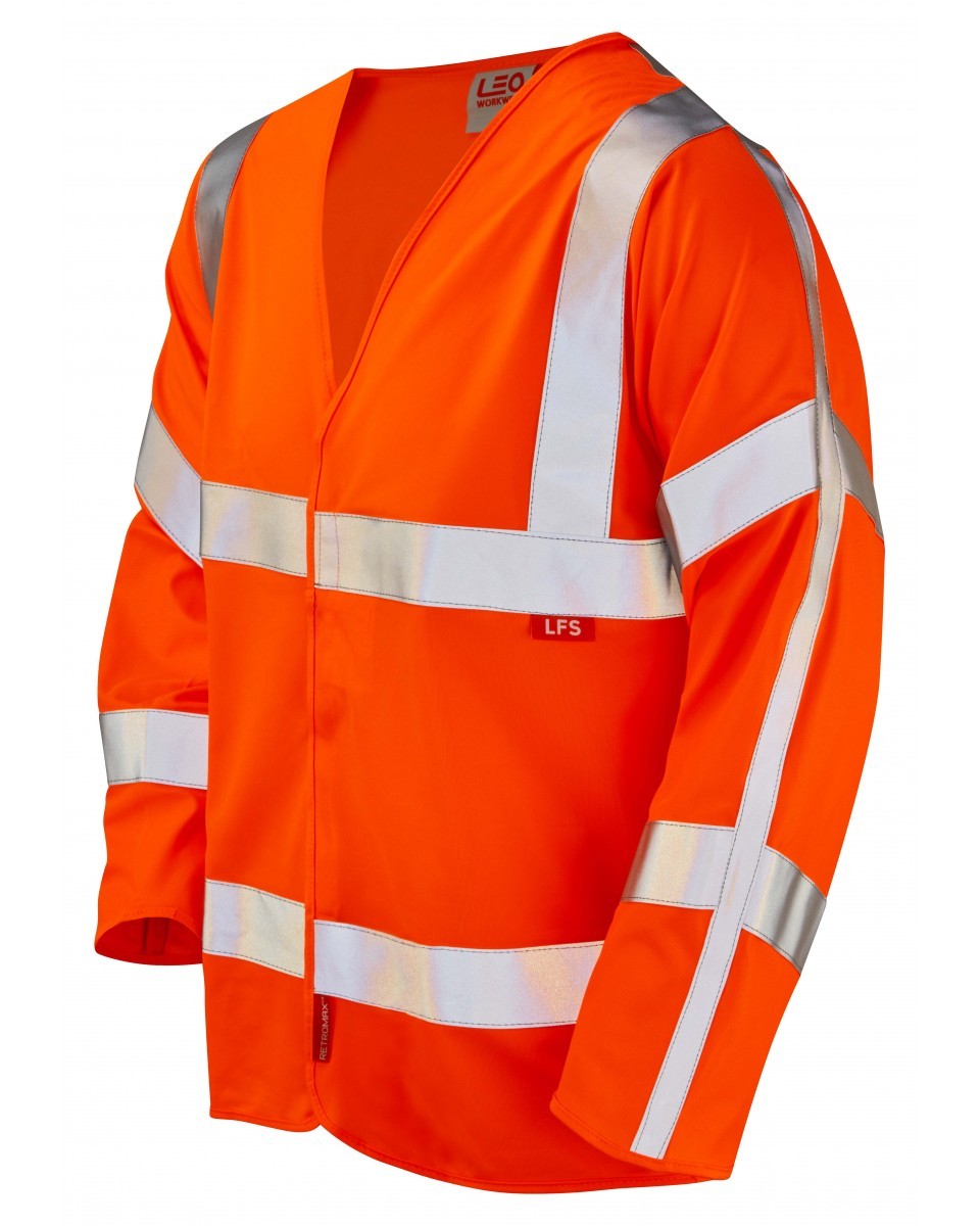 Leo Workwear Parkham ISO 20471 Cl 3 Lfs Sleeved Waistcoat (En 14116)