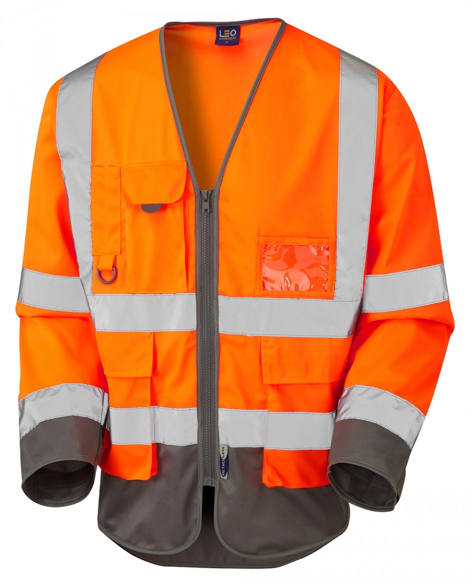 Leo Workwear Wrafton ISO 20471 Cl 3 Superior Sleeved Waistcoat