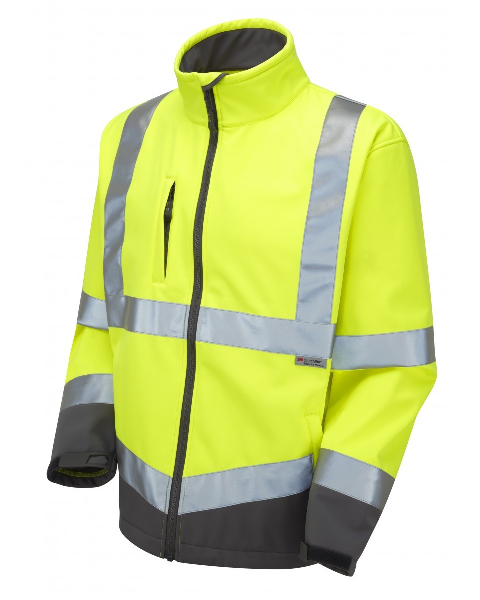 Leo Workwear Buckland ISO 20471 Cl 3 Softshell Jacket