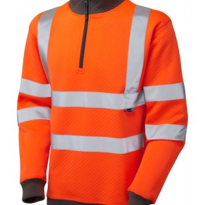 Leo Workwear Brynsworthy ISO 20471 Cl 3 1/4 Zip Sweatshirt