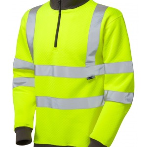 Leo Workwear Brynsworthy ISO 20471 Cl 3 1/4 Zip Sweatshirt