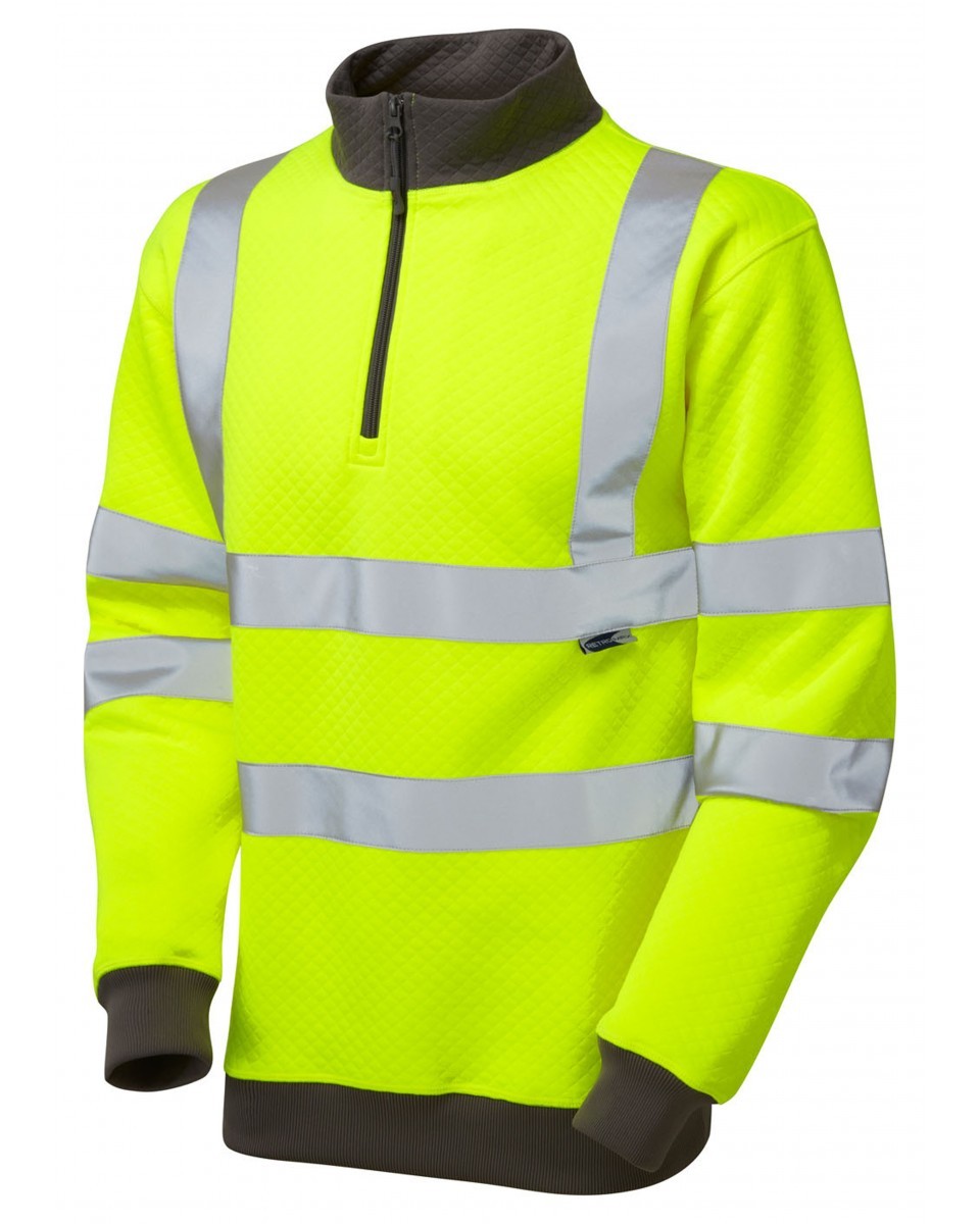 Leo Workwear Brynsworthy ISO 20471 Cl 3 1/4 Zip Sweatshirt