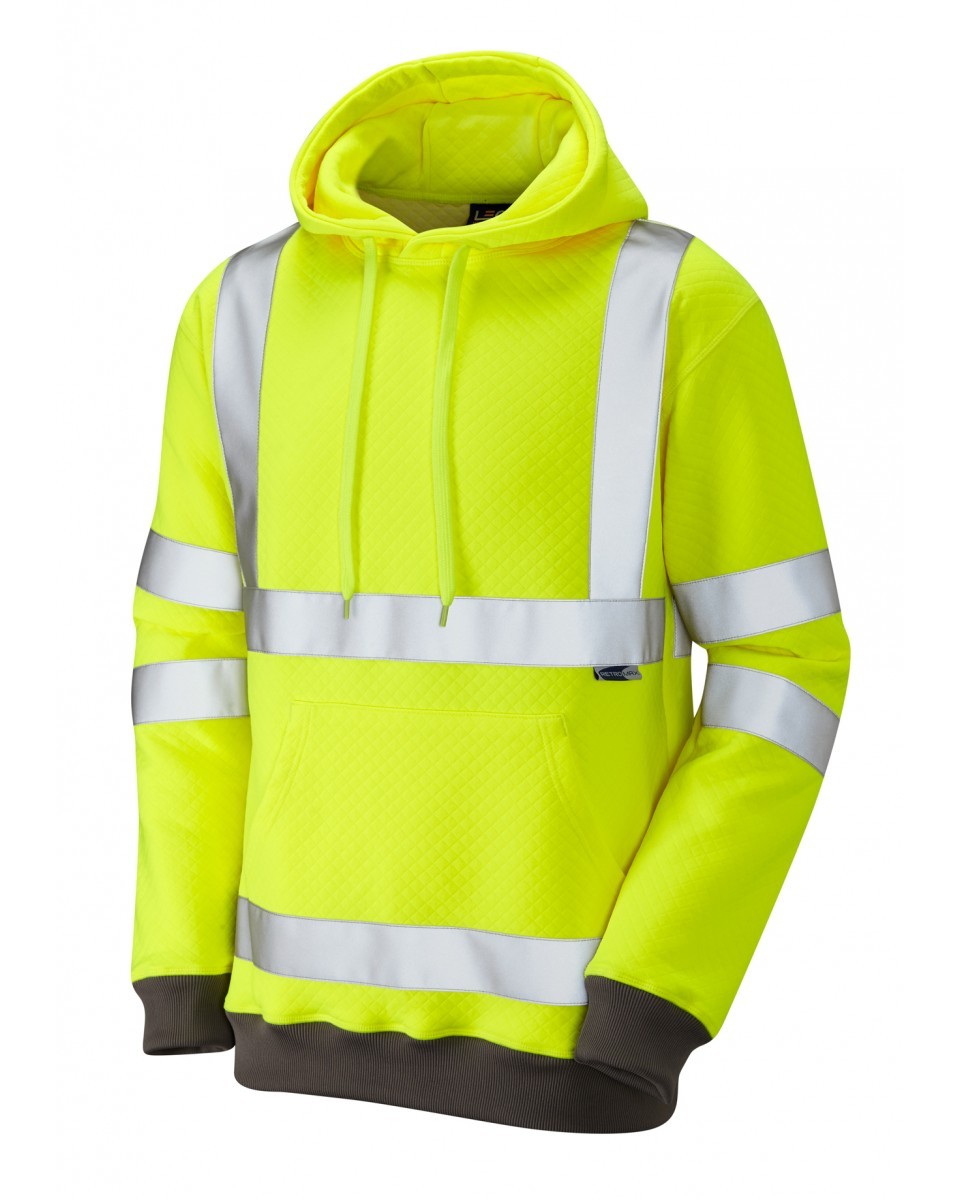 Leo Workwear Goodleigh En ISO 20471 Cl 3 Hooded Sweatshirt