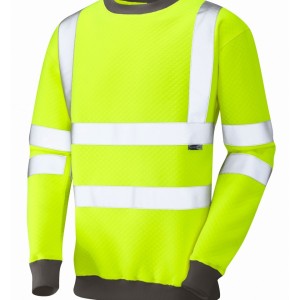 Leo Workwear Winkleigh ISO 20471 Cl 3 Crew Neck Sweatshirt