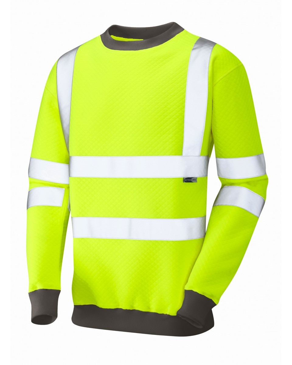 Leo Workwear Winkleigh ISO 20471 Cl 3 Crew Neck Sweatshirt