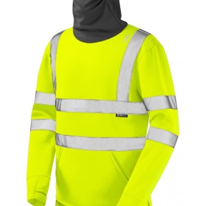 Leo Workwear Combesgate ISO 20471 Cl 3 Ecoviz Al Snood Sweatshirt
