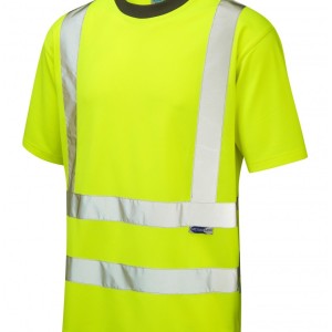 Leo Workwear Braunton ISO 20471 Cl 2 Coolviz T-Shirt (Ecoviz)