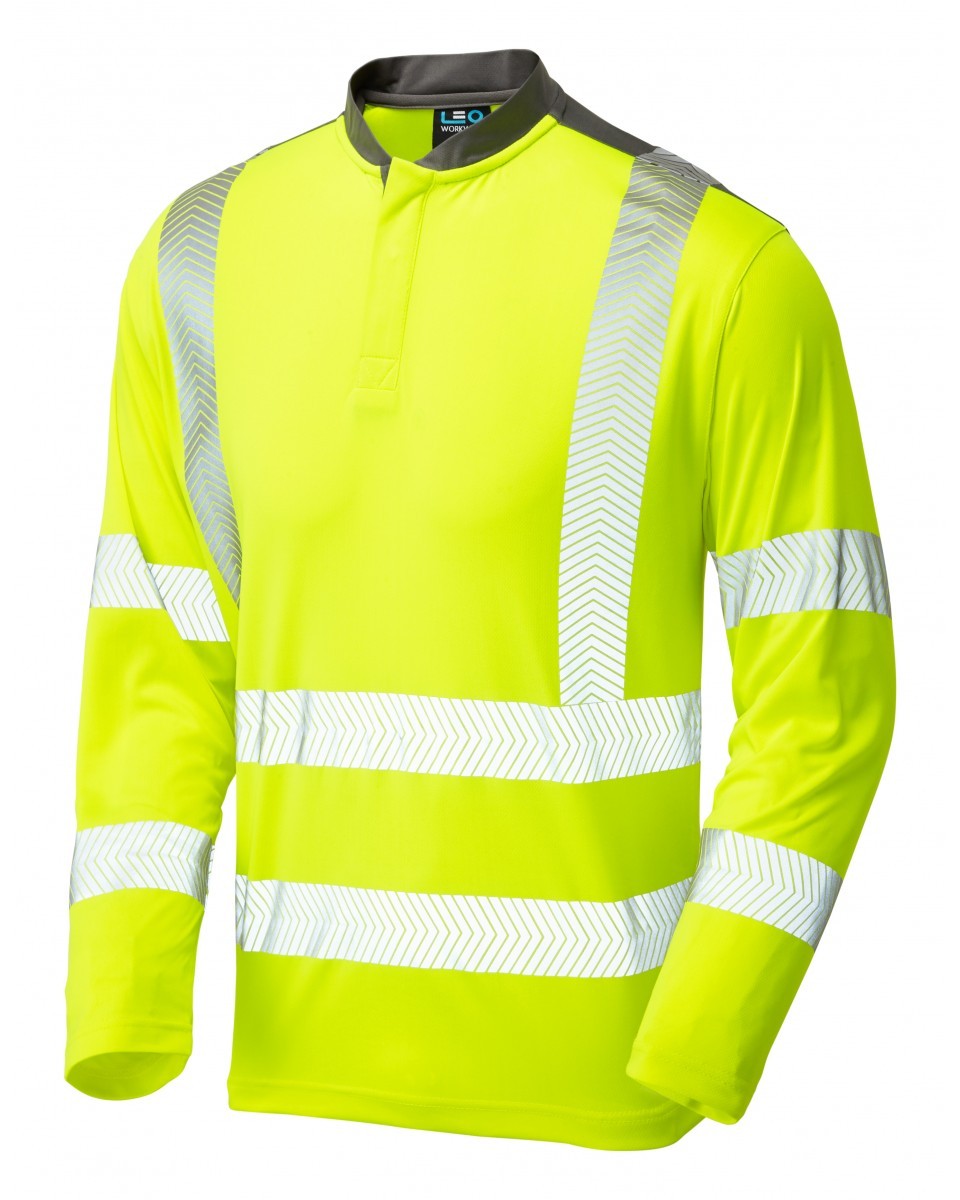 Leo Workwear Watermouth ISO 20471 Cl 3 Performance Sleeved T-Shirt