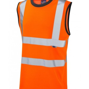 Leo Workwear Ashford ISO 20471 Cl 2 Comfort Sleeveless T-Shirt