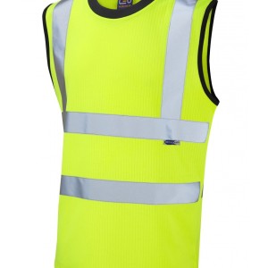 Leo Workwear Ashford ISO 20471 Cl 2 Comfort Sleeveless T-Shirt