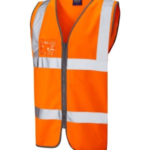 Leo Workwear Rumsam ISO 20471 Cl 2 Waistcoat Zip & Id Pocket