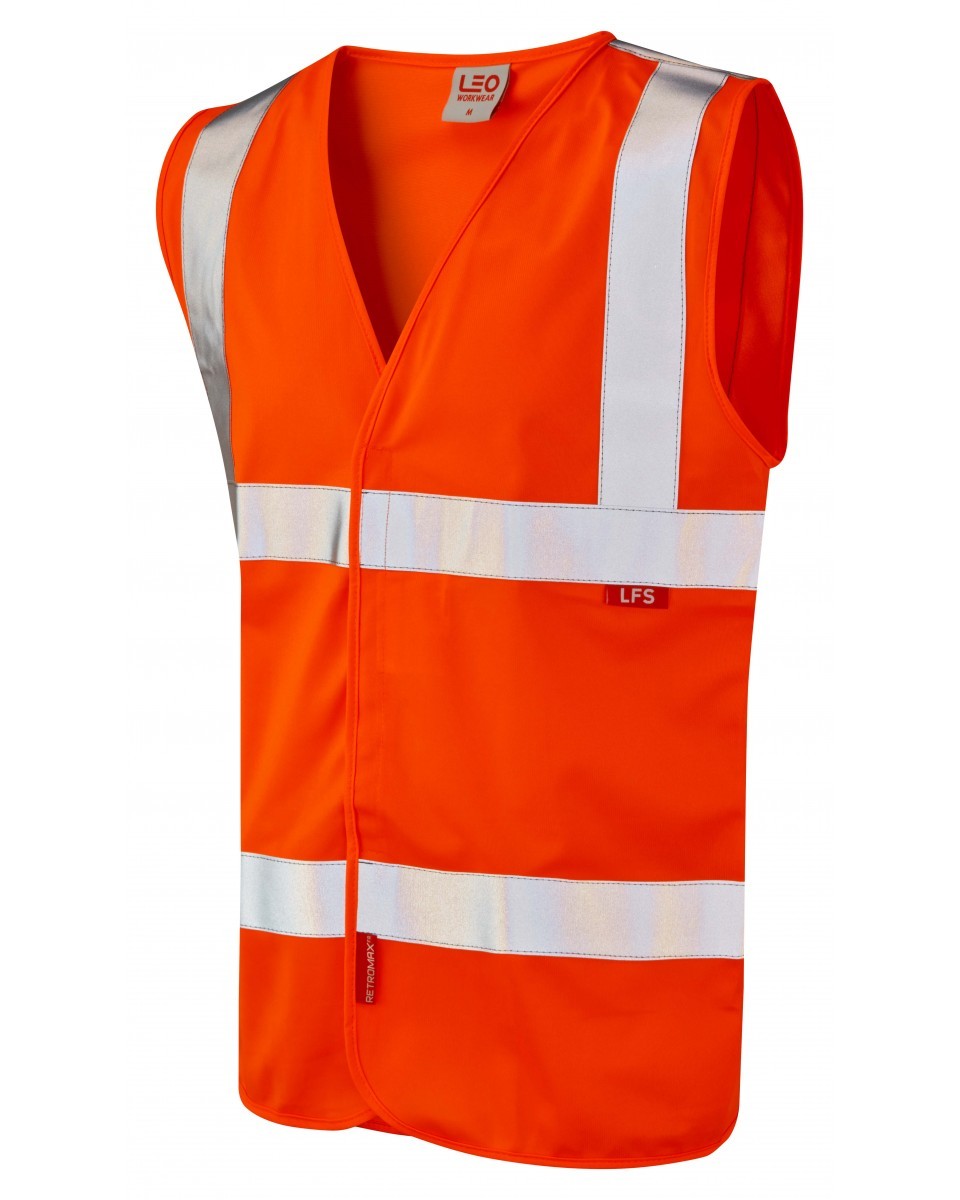 Leo Workwear Milford ISO 20471 Cl 2 Lfs Waistcoat (En 14116)