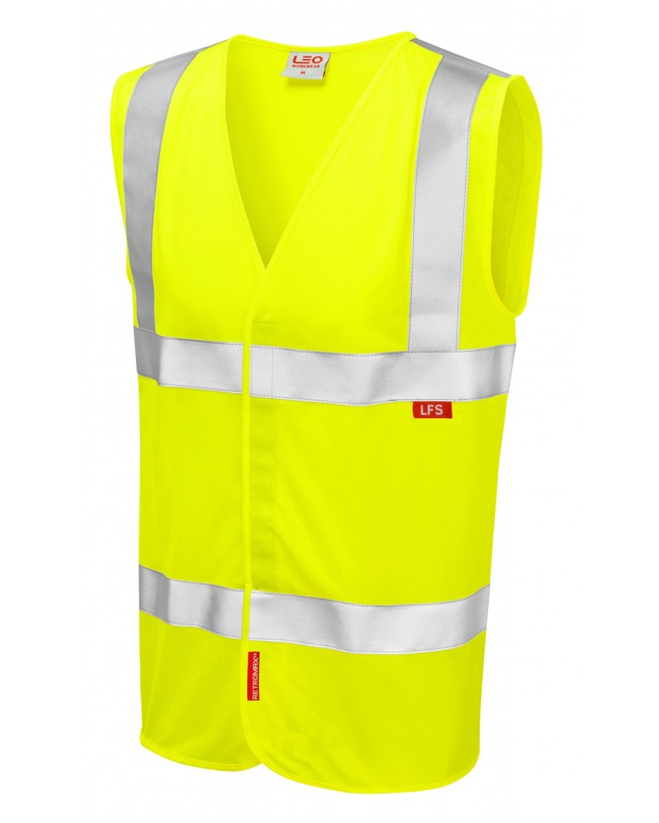 Leo Workwear Milford ISO 20471 Cl 2 Lfs Waistcoat (En 14116)