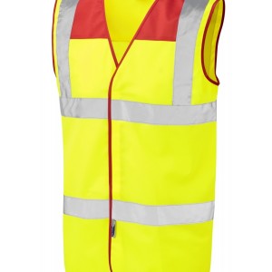 Leo Workwear Bradworthy ISO 20471 Cl 2 Coloured Yoke Waistcoat