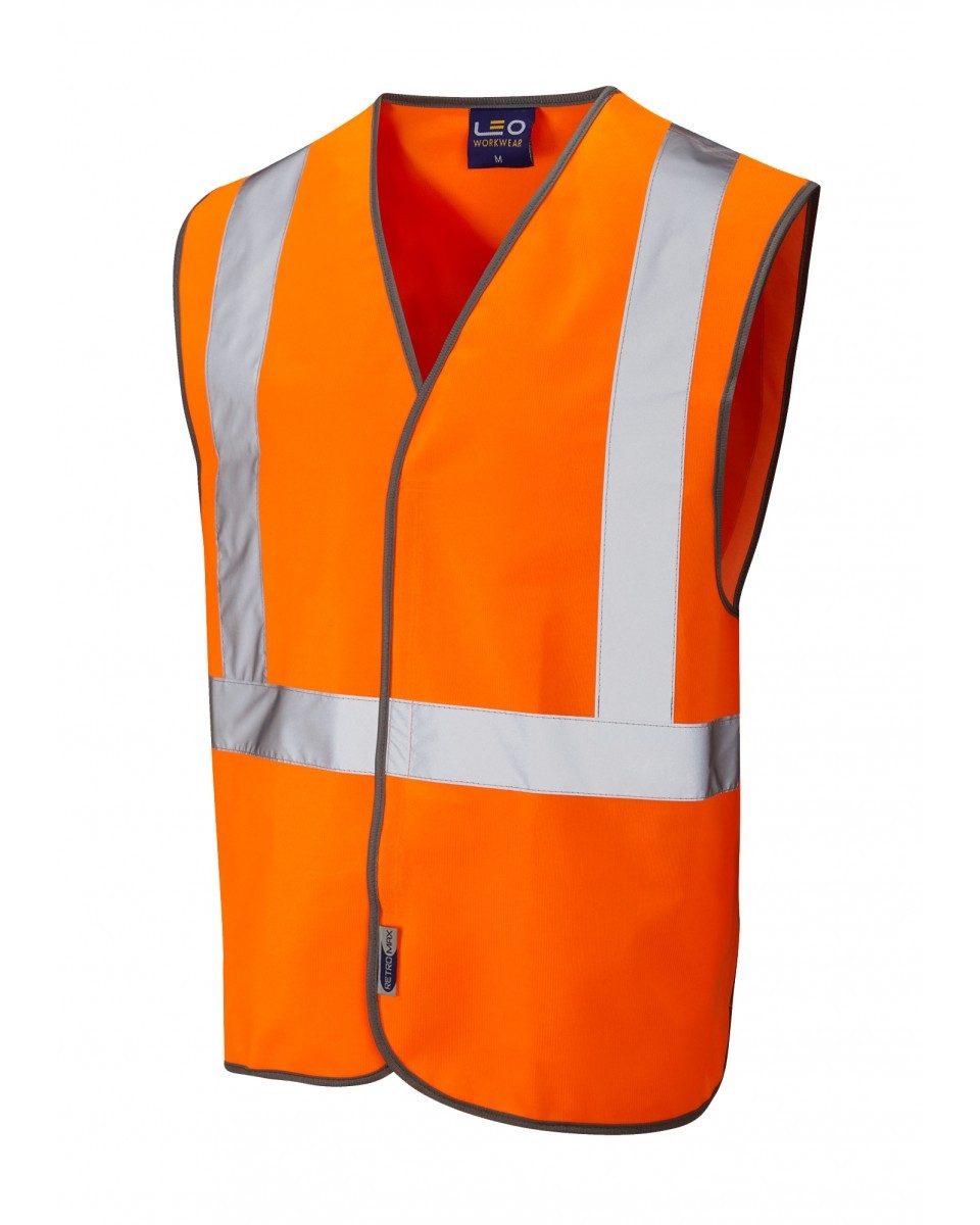 Leo Workwear Lapford ISO 20471 Cl 2 Railway Waistcoat