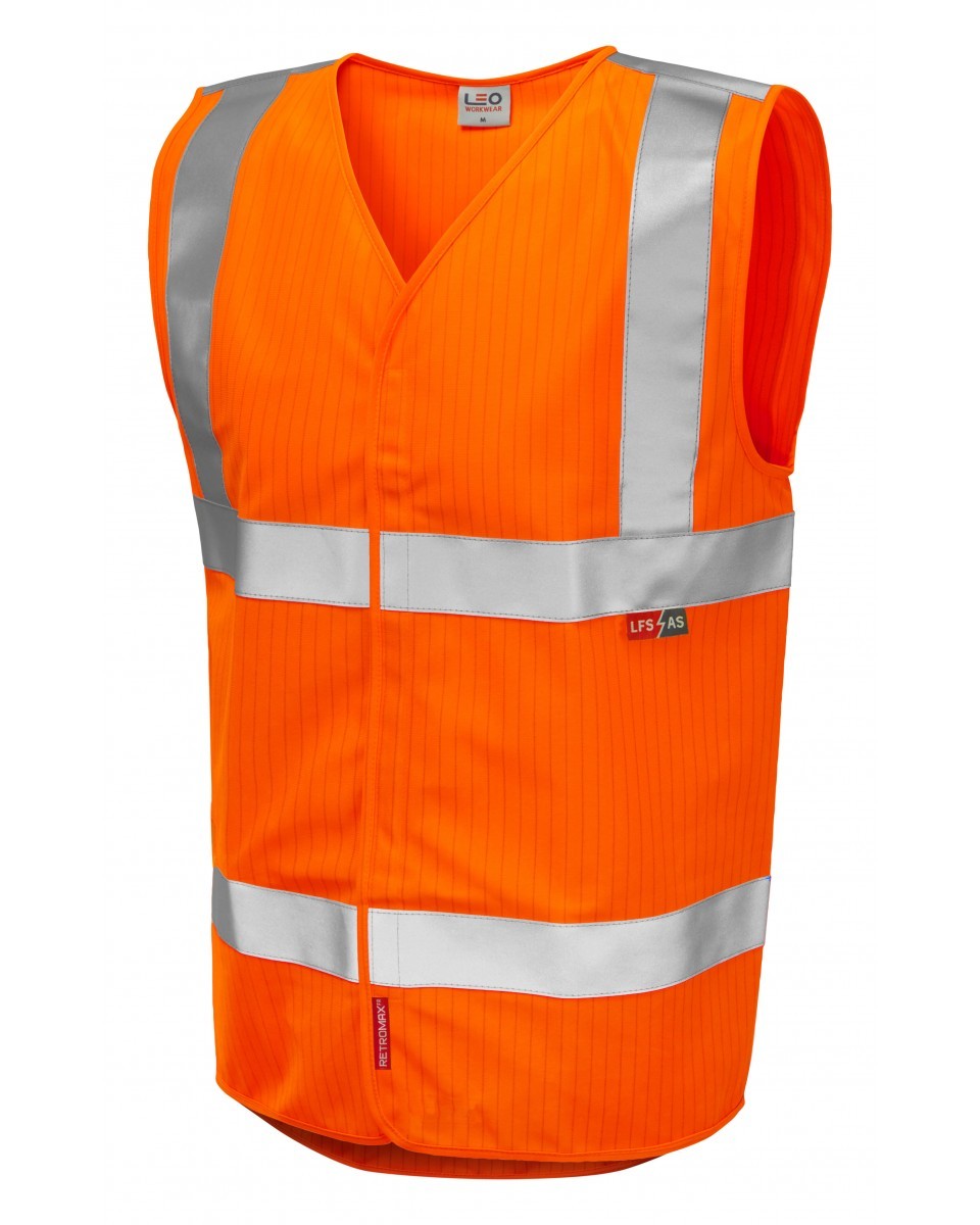 Leo Workwear Clifton ISO 20471 Cl 2 Lfs Waistcoat (En 14116/En 1149)