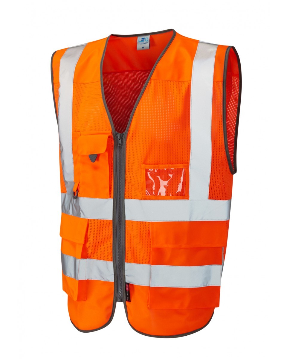 Leo Workwear Cobbaton ISO 20471 Cl 2 Coolviz Superior Waistcoat