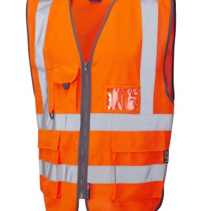 Leo Workwear Barnstaple ISO 20471 Cl 2 Superior 3-Part Waistcoat