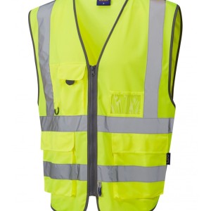 Leo Workwear Barnstaple ISO 20471 Cl 2 Superior 3-Part Waistcoat