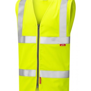 Leo Workwear Meeth ISO 20471 Cl 2 Lfs Zip Waistcoat (En 14116)