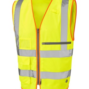 Leo Workwear Foreland ISO 20471 Cl 2 Superior Waistcoat With Tablet Pocket